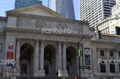 NY public library façade