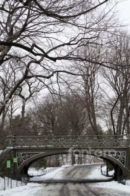 South East Reservoir bridge under the snow