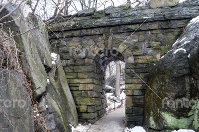 Ramble Stone Arch during the winter