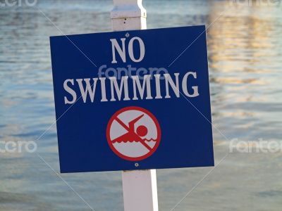 No Swimming Sign