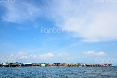 Fisherman village at Koh Panyee or Punyi island in summer