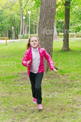 Cute running girl