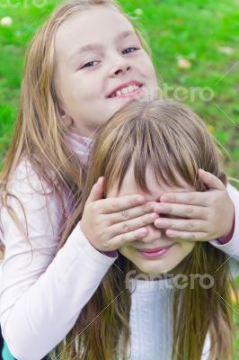 Cute two playing girls