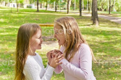 Cute two playing girls