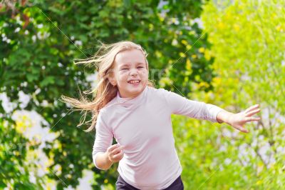Cute running girl