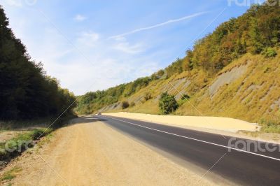 Summer landscape with road and sky