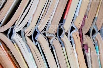 Stack old hardcover books