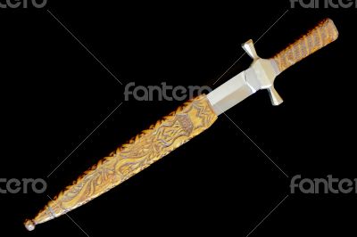 Cold weapon on black background