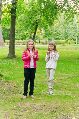 Cute two eating girls