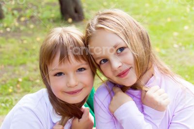 Cute two playing girls