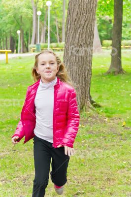 Cute running girl