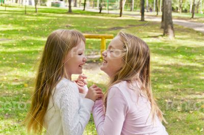 Cute two playing girls