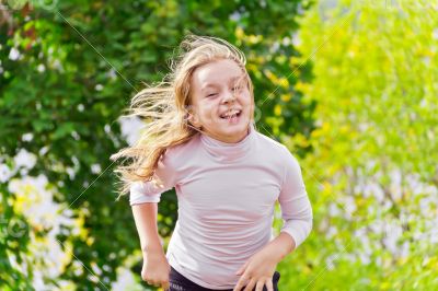 Cute running girl