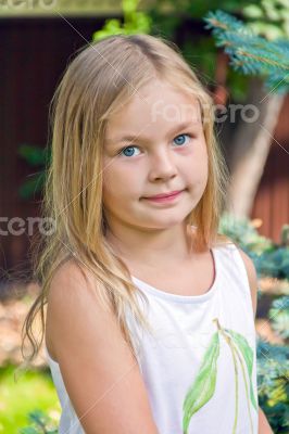 Cute girl with big blue eyes