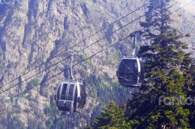 Funicular in Caucasus mountains