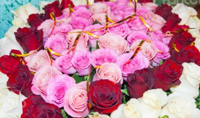 Pink faded roses bouquet