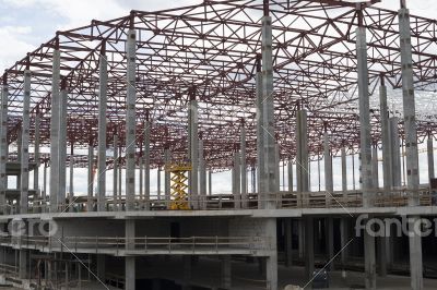 Construction site. Framework of the new building