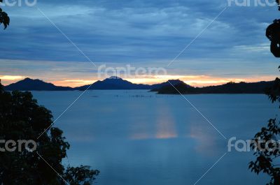 Sunset view in Batang Ai Resevoir Dam, Sarawak 