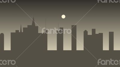 vector buildings at night_grey