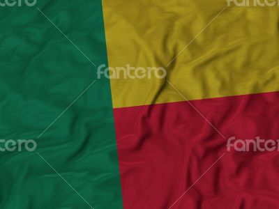 Close up of Ruffled Benin flag