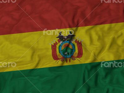 Close up of Ruffled Bolivia flag