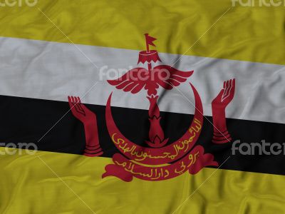 Close up of Ruffled Brunei flag