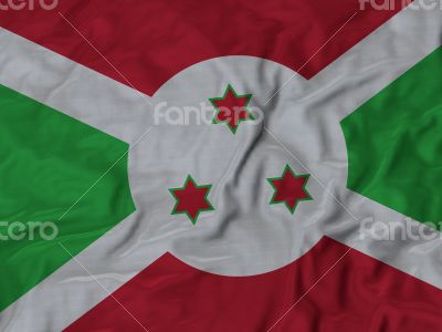 Close up of Ruffled Burundi flag