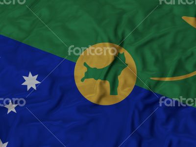 Close up of Ruffled Christmas Island flag