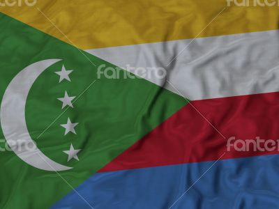 Close up of Ruffled Comoros flag