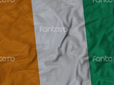 Close up of Ruffled Cote d Ivoire flag