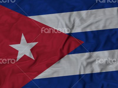 Close up of Ruffled Cuba flag