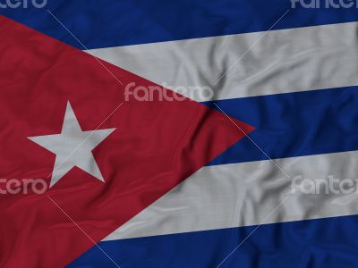 Close up of Ruffled Cuba flag