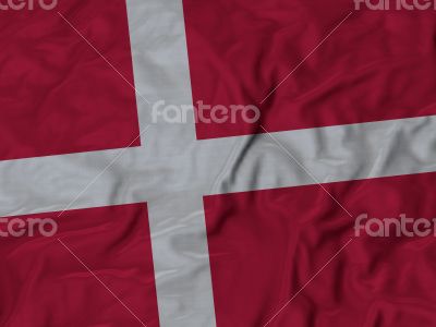 Close up of Ruffled Denmark flag