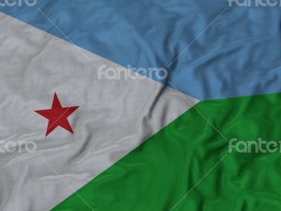 Close up of Ruffled Djibouti flag