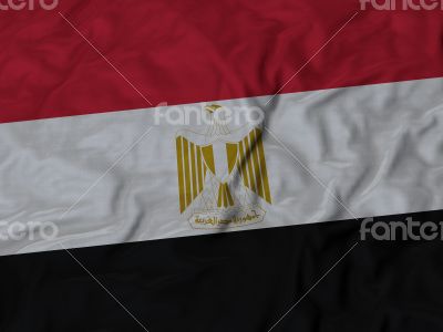 Close up of Ruffled Egypt flag