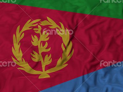 Close up of Ruffled Eritrea flag