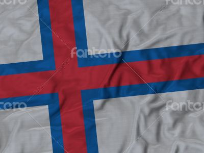 Close up of Ruffled Faroe Islands flag