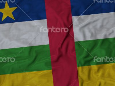 Close up of Ruffled Central African Republic flag