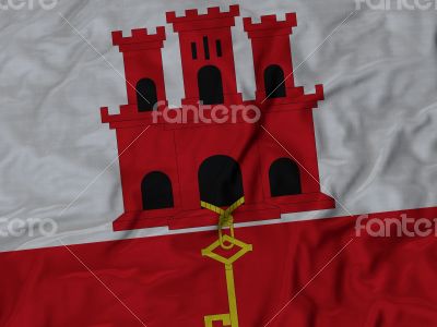 Close up of Ruffled Gibraltar flag