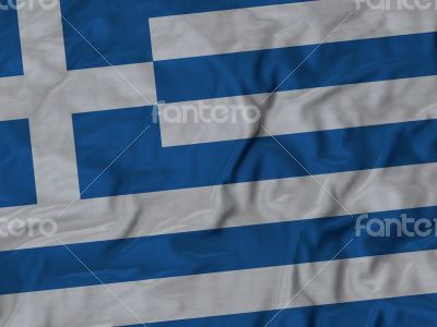 Close up of Ruffled Greece flag