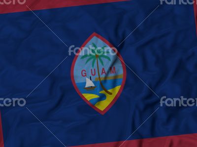 Close up of Ruffled Guam flag