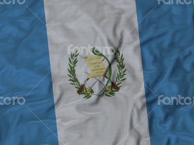 Close up of Ruffled Guatemala flag