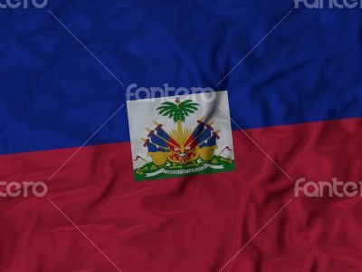 Close up of Ruffled Haiti flag