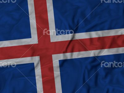 Close up of Ruffled Iceland flag