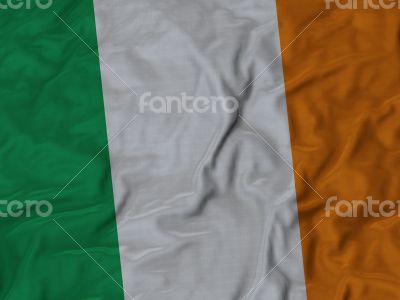 Close up of Ruffled Ireland flag