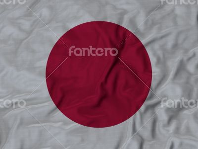 Close up of Ruffled Japan flag