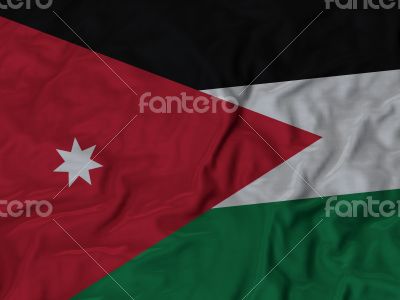 Close up of Ruffled Jordan flag