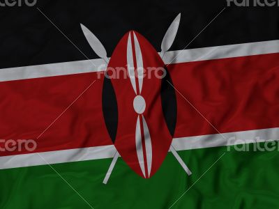 Close up of Ruffled Kenya flag