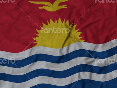 Close up of Ruffled Kiribati flag