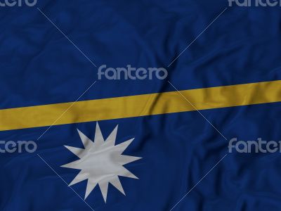 Close up of Ruffled Nauru flag